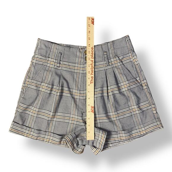 Abercrombie & Fitch Plaid‎ High-Waisted Shorts Womens Size M Preppy - Picture 4 of 10